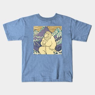 Yeti Hiking in the Himalayas Kids T-Shirt